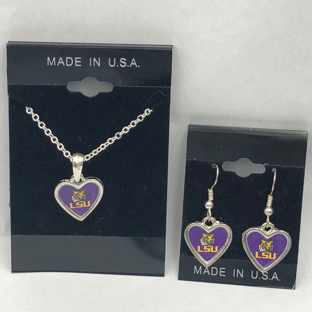 LSU Louisiana State University Necklace Earrings